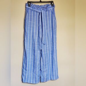Blue Striped Wide-Leg Pants | Lauren Conrad | XS